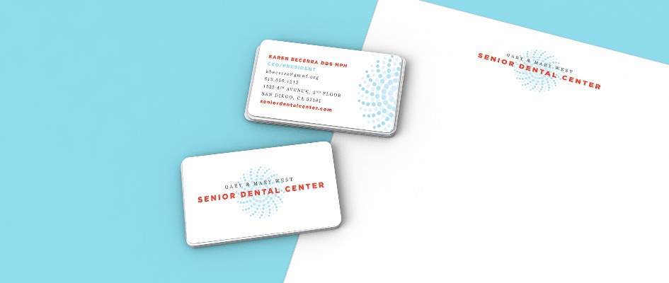 Business card rebranding and graphic design for senior dental center