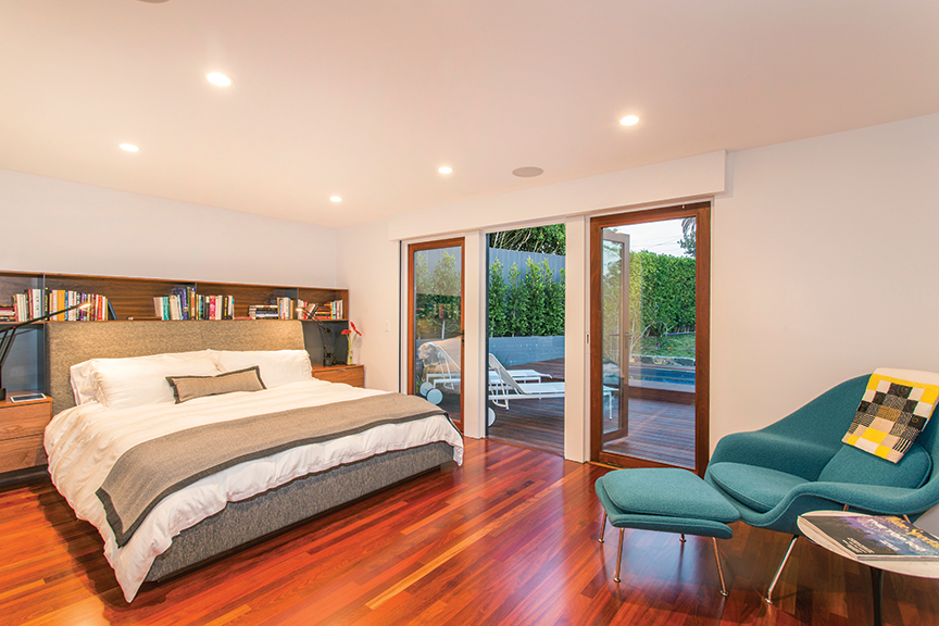 Master bedroom inviting interior design with warm wood tones