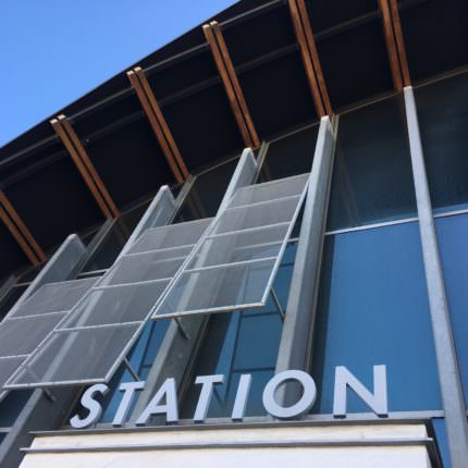 Successful signage design of Solana Beach train station
