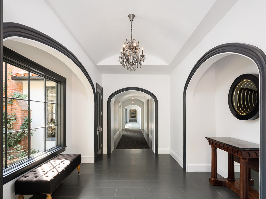 luxury interiors white walls hallway