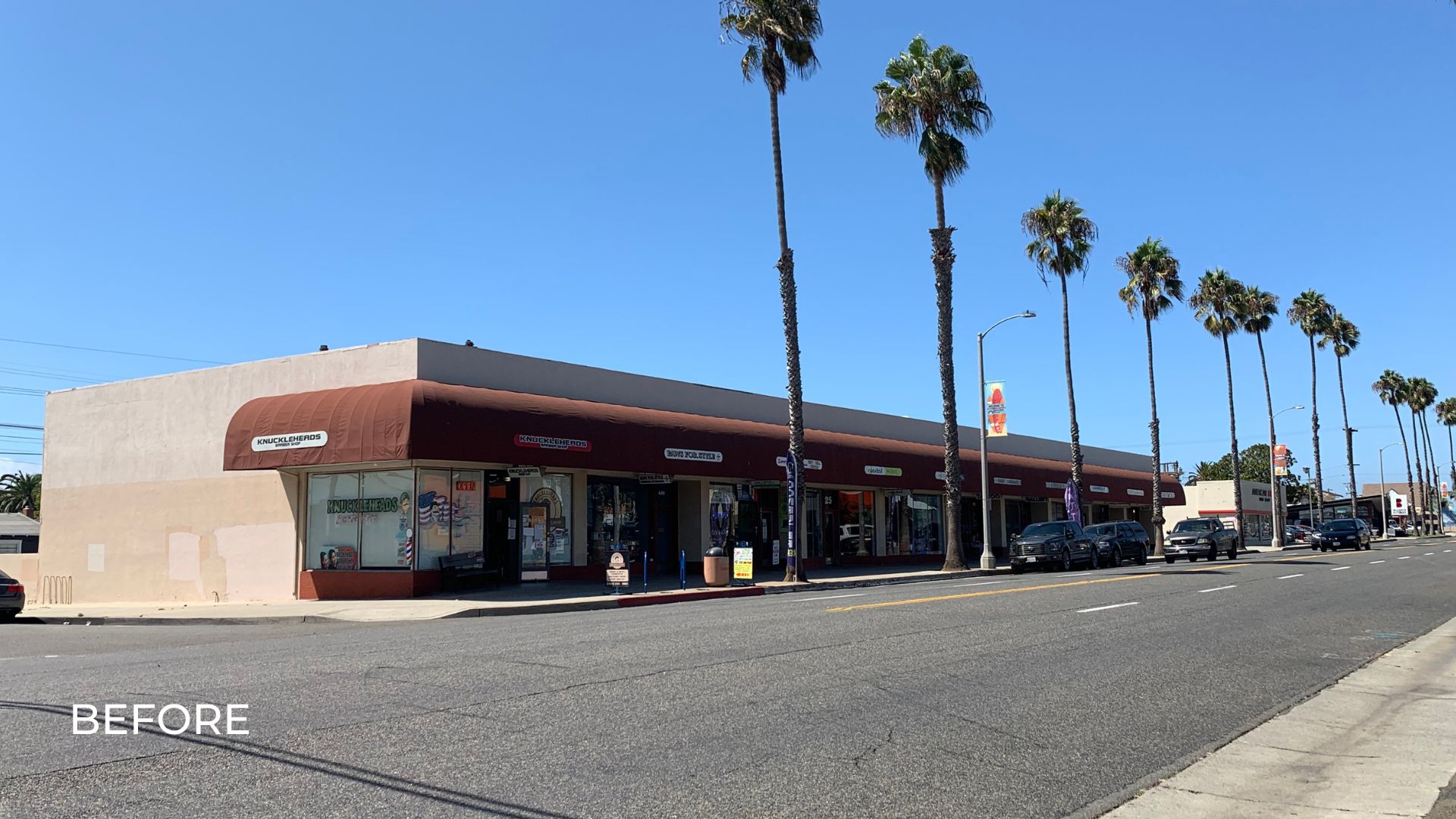 exterior building storefronts in california, plants