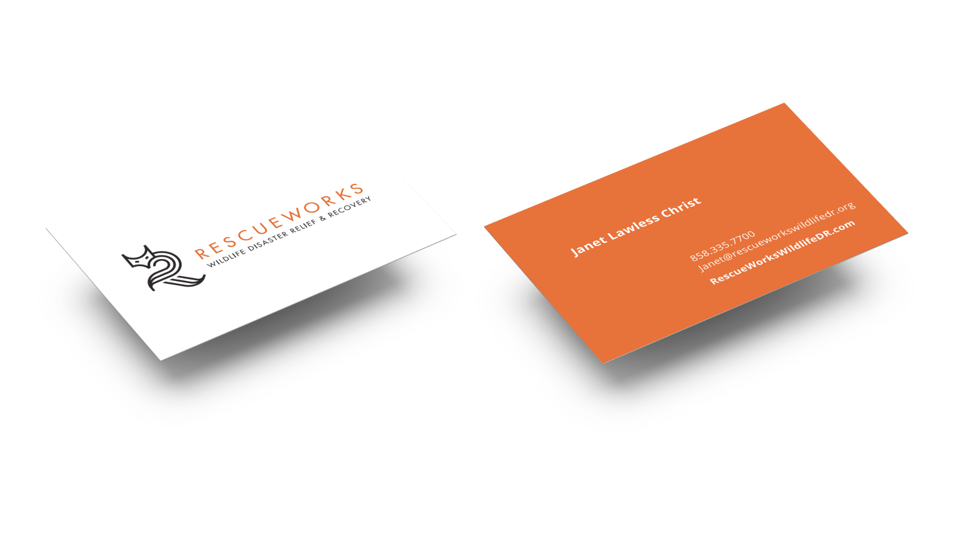 san diego graphic brand design business cards orange white modern